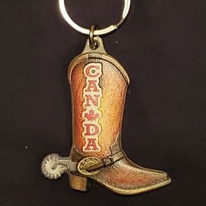Canada cowboy boot keychain